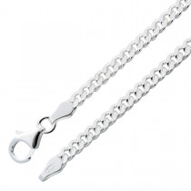 Panzerkette Panzerarmband Herrenkette Herrenarmband Flachpanzerkette Sterling Silber 925 massiv flach rhodiniert