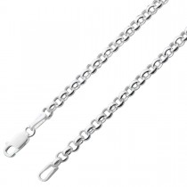 UNO A ERRE Charmskette Ankerkette Silberkette Halskette Sterling Silber 925 massiv poliert 3mm_01