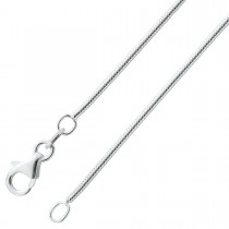 Schlangenkette Silberkette Silbercollier Halskette Damenkette Silber 925 massiv rund 1mm-01