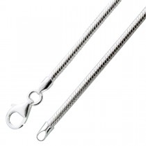 Schlangenkette rund glatt Silberkette Silbercollier Herrenkette Silber 925 massiv rund 2mm_01