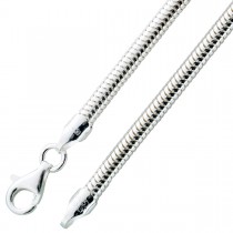 Runde Schlangenkette Schlangenarmband Silberkette Silbercollier Halskette Herrenkette Sterling Silber 925 massiv 5mm_01