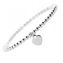 Gravurband Freundschaftsarmbänder Silber Herz-Anhänger 19cm dehnbar ID-Armband 2