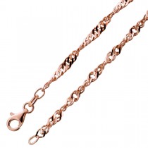 Singapurkette Kordelkette Silberkette Halskette Armband Collier Silber 925 rose vergoldet 3mm_01
