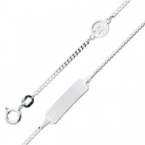 Gravurarmband Kinder IDBand Gold 585 Figarokette Gravurplatte personalisierbarer Goldschmuck 2