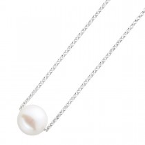 Perlen Anhänger Kette Silber 925 weisse runde perle Zirkonia 1