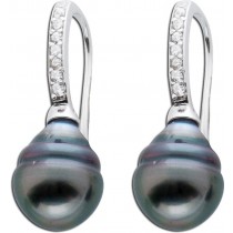 Ohrringe Silber 925 Perlen Ohrhänger Tahitizuchtperlen Zirkonia_02