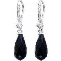 Schwarze Onyx Ohrhänger Edelsteinohrringe Silber Sterling 925 Zirkonia 1