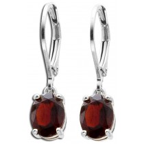 Rote Edelstein Ohrringe Ohrhänger Silber 925 Granat_01