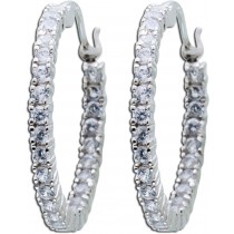 Creolen Scharnier Silber 925 weisse klare Zirkonia Damen Ohrschmuck_01
