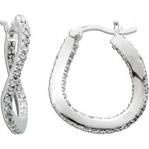 Zirkonia Creolen Silber 925 Damen Ohrringe Zirkoniaschmuck 1