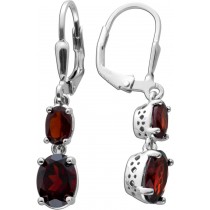 Edelstein Ohrringe roten Granaten Silber 925 Ohrschmuck 1