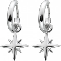 Creolen beweglichen Sternen Silber 925 Ohrschmuck 1