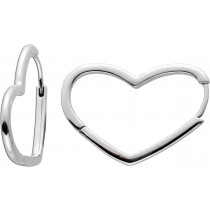 Asymmetrische Herz Klapp Scharniercreolen Ohrringe Edelstahl poliert 297822  Vivien Lee