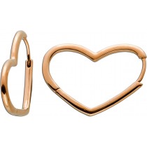 Asymmetrische Herz Klapp Scharniercreolen Ohrringe Edelstahl IP rose vergoldet poliert Vivien Leevv