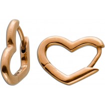 Asymmetrische Herz Klapp Scharniercreolen klein Ohrringe Edelstahl poliert IP rose vergoldet Vivien Lee 288307