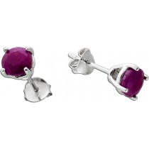 Rubin Ohrstecker Silber 925 pinke Natur Edelsteine 