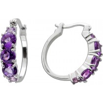 Amethyst Creolen Silber 925 lila Natur Edelsteine 