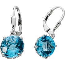 Blautopas Ohrhänger Silber 925 hellblaue Natur Edelsteine