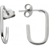 Creolen Ohrstecker Silber 925 poliert 18mm  rhodiniert