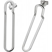 Paperclip Ohrstecker Silber925 poliert rhodiniert beweglich