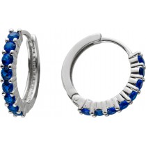 Creolen Silber 925 blaue Zirkonia