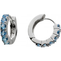 Creolen Silber 925 hellblaue Zirkonia