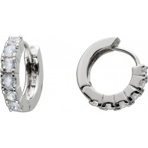 Creolen Silber 925 weiße Brillant Synthesen ca. 1,45ct. rhodiniert 