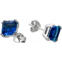 Ohrstecker Silber 925 dunkelblaue Zirkonia
