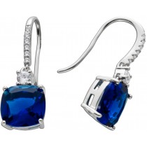 Ohrhänger Silber 925 blaue weisse Zirkonia