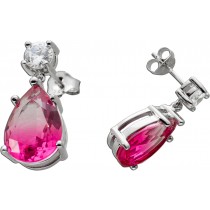 Ohrstecker Silber 925 pinke weisse Zirkonia