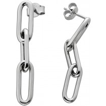 Paperclip Ohrstecker Silber 925 rhdodiniert