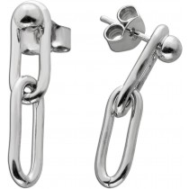 Paperclip Ohrstecker Silber 925 rhodoniert poliert