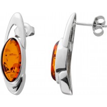 Bernstein Ohrstecker Silber 9252 cognac braune Edelsteine