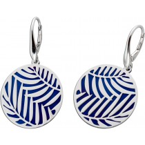 Ohrhänger Silber 925 rhodiniert poliert Titan Blättermuster