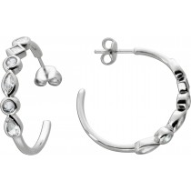 Ohrstecker Halbcreolen Silber 925 weisse Zirkonia Diamantlook  