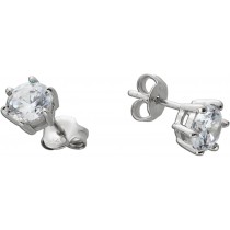 Solitär Ohrstecker Sterling Silber 925 weiße Zirkonia Steine