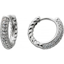 Creolen Ohrringe Silber 925 weiße Zirkonia Steine Diamantlook 