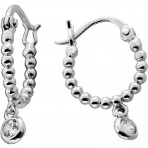 Kugel Creolen Ohrhänger Silber 9252 weiße Zirkonia Steine 