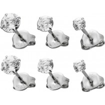Ohrstecker Set Silber 925 weiße Zikronia Steine Brillantlook 