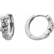 Ohrringe Creolen Silber 925 weiße Zirkonia Steine Diamantlook 