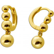 Kugel Ohrringe Creolen Silber 925 Gelbgold vergoldet
