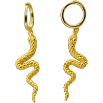 Schlangen Ohrringe Creolen Silber 925 Gelbgold vergoldet 