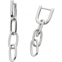 Creolen Ohrringe Paperclip Design Silber 925 rhodiniert