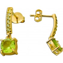 Peridot Ohrstecker Silber vergoldet grüne Natur Edelsteine 