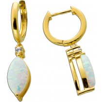 Topas Creolen Silber vergoldet Lab Grown Opale 4ct