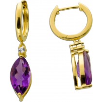 Amethyst Creolen Silber vergoldet Topase Natur Edelsteine