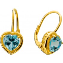 Blautopas Ohrhänger Silber vergoldet nat. Sky Blue Topase 2.54ct