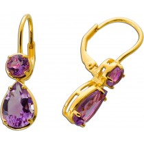 Amethyst Ohrhänger Silber 18K vergoldet brasilianische Amethyste 3.5ct