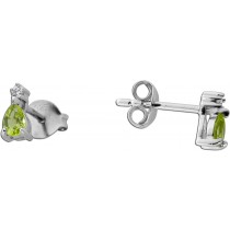 Peridot Ohrstecker Silber 925 nat. Peridots 0.26ct weiße nat. Zirkone