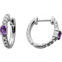 Amethyst Creolen Silber 925 nat. brasilianische Amethyste nat. Zirkone
